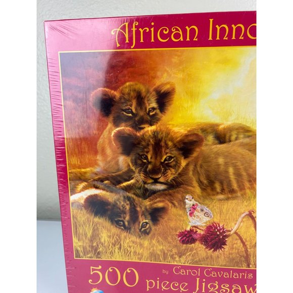 SunsOut 500 piece Jigsaw Puzzle, African Innocence NEW SEALED Gift 18x24 Lions - Picture 6 of 14